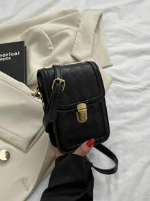 Brown Rectangular Women Cross-Body Bag With Coin Purse
