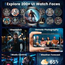 Little Meatball Smart Watch (Answer/Dial), Upgraded Fitness Full Touch Screen Smartwatch For IOS/Android Phones, 1.43-Inch HD Smartwatch, Steps Calorie Counter, IP67 Water Resistant