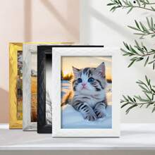 1 pièce ou set de 5 pièces, cadres photo ondulés de 5", 6", 7", 8", 10" (le motif réel peut varier, les photos sont expédiées au hasard), cadres style diamant dans les couleurs noir, blanc, argent, or, convenant comme cadeau pour le Nouvel An, la Saint-Valentin, Noël, souvenir de mariage, pour la décoration de la chambre, du mariage, de la maison, du bureau, à poser sur une table ou à accrocher au mur