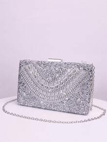 Diamond Crystal Mosaic Glitter Clutch Handbag, Women's Fashionable Shoulder Bag For Party, Wedding, Bridesmaid, Birthday, Casual Evening Occasions