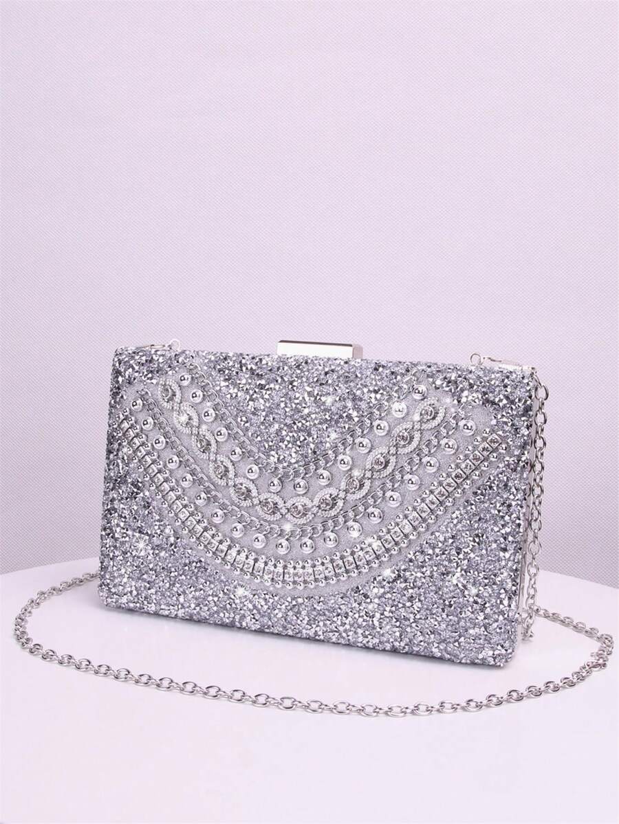 Diamond Crystal Mosaic Glitter Clutch Handbag, Women's Fashionable Shoulder Bag For Party, Wedding, Bridesmaid, Birthday, Casual Evening Occasions