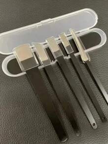 1/5 Peças Conjunto de Facas para Pedicure Profissional Com Caixa de Armazenamento, Kit de Cuidados das Unhas em Aço Inoxidável Projetado para Remoção de Calos e Calos, Feito de Aço 130 em 5 Estilos para Atender a Todas as Necessidades de Reparo dos Pés, À Prova d'Água, Resistente à Ferrugem e Corrosão