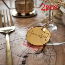 Personalized Acrylic Circle Tall Cup NameTag,Personalized Wedding Name Tag, Wedding Favours Drink Tag Name For Glasses Glass Maer Wine Charm Drink Topper Place Card Ideas Keyring Favour Key Chain Favors,Thank You Label,Wedding Essentials