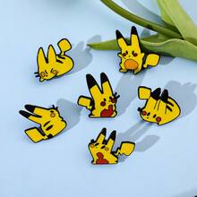 Pocket Monsters 1/6 Pcs Cartoon Anime Brooch Set Creative Pikachu Enamel Pin Jewelry Fashion Animal Metal Badge Backpack Clothing Accessories A Gift For Friends - One Size - View 4