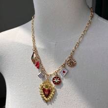 1 件金属心形小盒吊坠项链，带樱桃邪眼辣椒太阳吊坠珠宝礼物情人节、妈妈、母亲、母亲节、礼物 - 多吊墜項鍊 - 查看 15