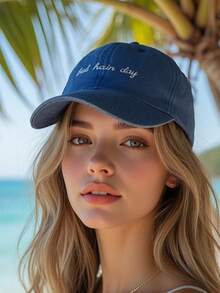 Șapcă de baseball cu coadă de cal brodată "Bad Hair Day", 1 buc., pălărie de soare reglabilă și respirabilă pentru golf, pălării de baseball casual pentru exterior pentru femei în toate anotimpurile, sărbători, festivaluri - broderie - Vizualizare 5