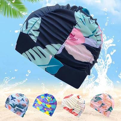Gorro de natación para mujer con pelo largo, estilo cómodo de Corea del Sur, gorro de natación para adultos con protección para las orejas, equipo de natación, esenciales de playa, accesorios de playa, flotador de piscina