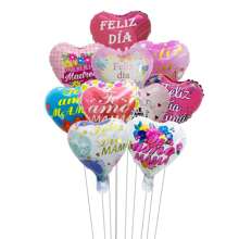 10pcs Spanish 10inch Mini Mother's Day Heart Balloons Best Mom Air Balloon Love Mom Mother's Day Decorations