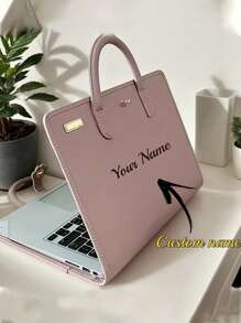 Custom Chic Pink PVC Faux Leather Laptop Bag,Personalized Name, Lightweight & Secure, Portable Multi-Functional Computer Case - Versatile For Office,School Supplies,Back To School,School Gift,For Office,For School,For Classroom,For Teacher Gifts,For University,For Colleague,For Dorm Rooms,For Teacher,For Boys And Girls,For Teenagers,Junior High School Students,Middle School Students,High School Senior High School Students,College Students,University Students,Freshman,Sophomore,Underclassmen,All-Purpose,Large Capacity,Versatile,Multifunction,Colorful,Cute,Adorable,Contracted,Funny,Kawaii,Y2K,Minimalist,Commuting,Business Casual,Basics,Custom,Personalized,Unique,Customized,Ideal Gifts For Him,Ideal Gifts For Her,Her,Family,Friends,Girlfriend,For Anniversaries,For Birthdays,For Holiday/ Vacation,For Outdoors/Outings/Travel/Hiking/Stadium/Sports/Climbing,For Business/Commute/Work/Office