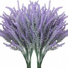 1/5/10PCS Artificial Lavender Outdoor Flowers Fake Plastic Purple Flower Outside UV Resistant For Home Kitchen Wedding Indoor Outdoor Decor, Mother's Day Gifts, Birthday Gifts, Graduation Season Gifts,Wedding Season.,Fake Plants
