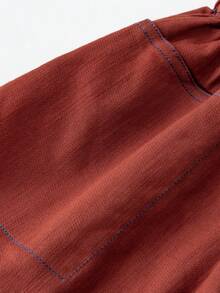 mini bala Pantalones rectos ligeros, elásticos y sueltos de verano para niños y niñas - marrón caramelo - Ver 7