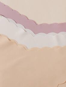 10 Pcs Women's Sexy Comfortable Wave Trim Printed Bikini Panties - Apricot - View 5