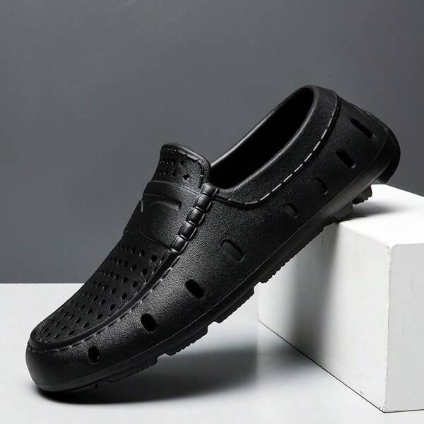 Sandalias de verano para hombres, zapatillas de playa al aire libre, antideslizantes, transpirables, de moda y versátiles, zapatos de conducción con agujeros