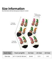 1 Pair Men's Custom Face Print Mid-Calf Socks, Personalized Easter Pattern Socks, Holiday Gift Socks