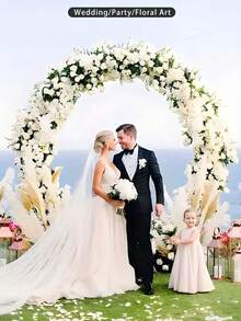 Multi-Purpose Iron Arch Support Stand, Wedding Ceremony Prop, Birthday Party, Outdoor Lawn Wedding Decor Flower Rack - Gold - View 1