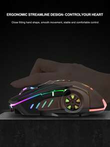 LIMEIDE V7機械遊戲有線滑鼠，LED燈光設計，適用於桌上型電腦、筆記型電腦，有線遊戲滑鼠，辦公室必備 - 彩色 - 查看 7