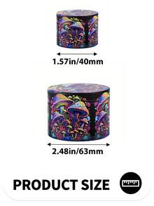 BROS Portable 4-Layer Spice Grinder, Metal Construction, 1.57/2.48", Travel-Friendly - Multicolor - View 3