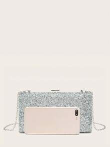 Bolsa De Mão Letode Com Strass E Detalhes, Bolsa De Festa Feminina Para Vestido/Cheongsam - Prata - Ver 9