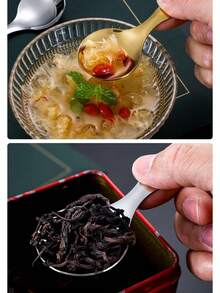 1/3/6 pièces Cuillère à soupe à manche court en acier inoxydable, Cuillère ronde, Cuillère à thé, Cuillère à dessert, Cuillère à glace, Cuillère à assaisonnement, Cuillère à manger pour enfants, Cuisine, Cadeau de Noël, Fournitures scolaires - Multicolore - Voir 2