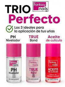 SAJU KIT 3 BASICOS FANTASY NAILS ACEITE DE CUTICULA + PH NIVELADOR + TRUE BOND (PRIMER) - transparente - Ver 1