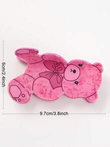 1 个 9.7 厘米大号发夹 - 可爱卡通熊复古设计，粉色皮肤，蝴蝶结图案装饰，大尺寸，适合 14 岁以上女性和女孩的完美礼物，主题配饰 | 俏皮熊夹 | 耐用发饰发爪爪夹发夹发夹发夹发夹发夹 - 彩色 - 查看 4