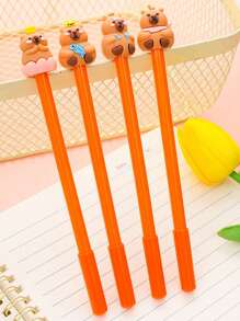 2pcs/24pcs Capybara Shaped Creative Ball-Point Pen, 0.5mm Black Ink, Ideal Gift For Back To School, Graduation, Teachers' Day, Office, School Writing