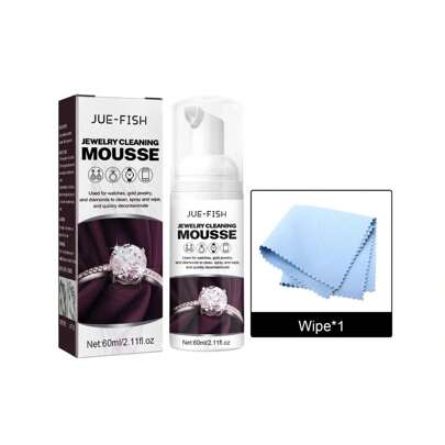Jue-Fish Jewelry Cleaning Mousse, Watch Band Cleaning Liquid Gold Diamond Ring Jewelry Decontamination Maintenance Cleaning Agent