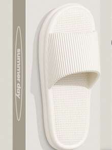 New Arrival Fashion Versatile Solid Color Vertical Striped Single Hole Soft Comfortable Men Slippers For Home, Bathroom, Outdoor Wear