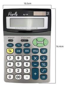 AGUILAMEX Calculadora eléctrica de escritorio color gris diseño profesional oficina escuela hogar niña universitario práctico resistente gran pantalla funciones matemáticas ciencia moderna regalo útil - Gris - Ver 6