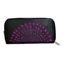 Billetera Brillos Rosas Mujer - Negro - Ver 1