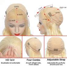 16 Inch Wigs 13x4 Body Wave Lace Front Human Hair Wigs For Women HD Transparent Brazilian Lace Frontal Wig Closure Lace Wig Pre Plucked,613,99J,4/27,350 - S613 - 查看 6