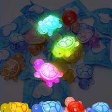 100pcs Glow-In-The-Dark 3D Turtle Figurines - Colorful, Translucent Plastic Decorations For DIY Crafts, Party Favors, Beach-Themed Events