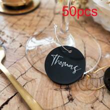 Personalized Acrylic Circle Tall Cup NameTag,Personalized Wedding Name Tag, Wedding Favours Drink Tag Name For Glasses Glass Maer Wine Charm Drink Topper Place Card Ideas Keyring Favour Key Chain Favors,Thank You Label,Wedding Essentials