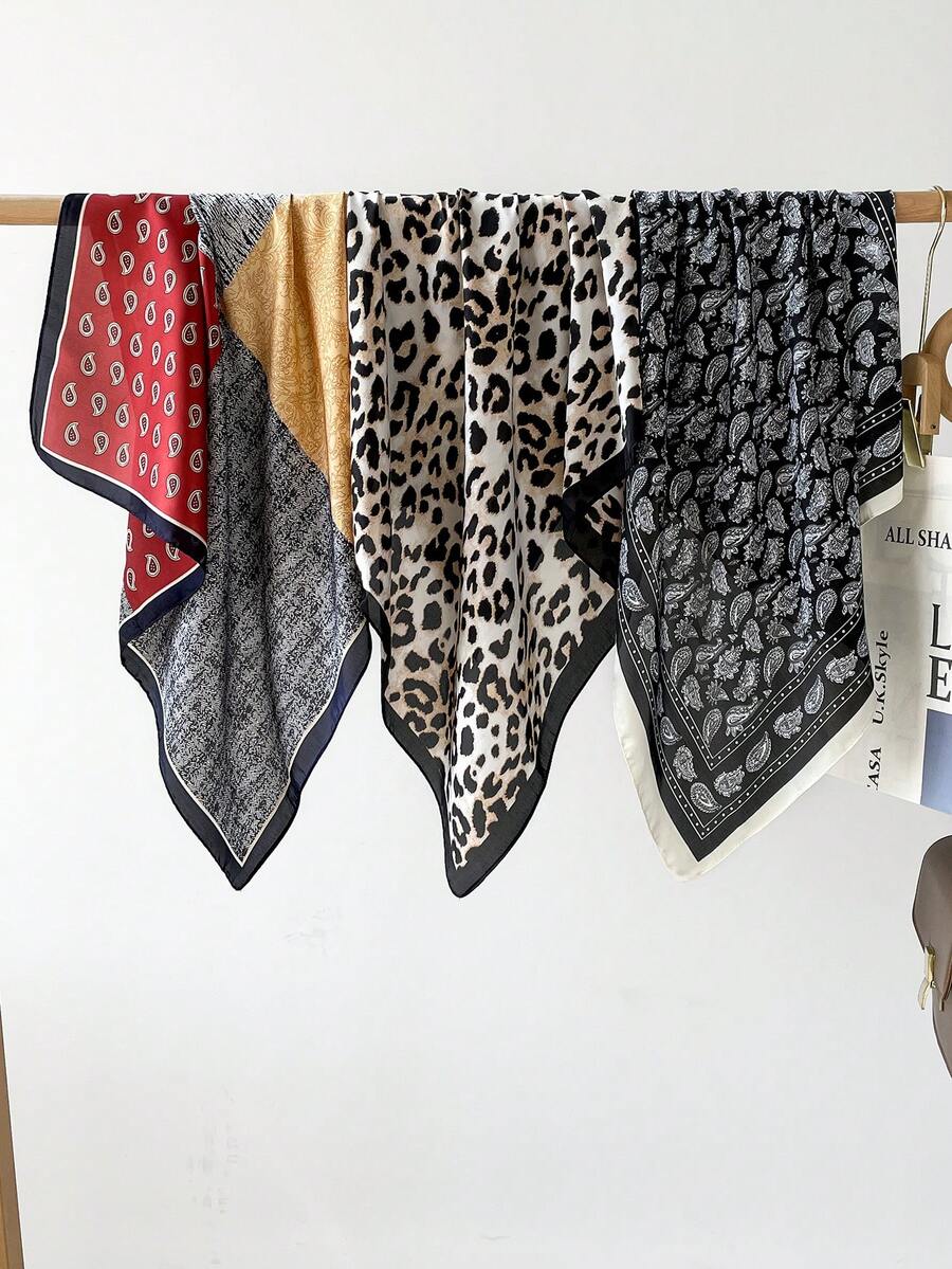 Luxury Satin Paisley Scarf 70x70cm – Boho Chic Square Scarf For Women