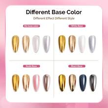 4 Jars Chrome Nail Powder Y2K Aesthetic Metallic Mirror Effect Holographic Aurora Chameleon Chrome Powder For Nail Art Gel Polish, Nail Supplies For Nails White And Glod Glitter Powder - Y01+M01+M02+M15 - 查看 5