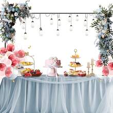 Adjustable Over The Table Rod Stand With Clamps Black/Gold Metal Table Arch For Wedding Birthday Party Anniversary Decoration Over The Table Rod Stand With Clamps, Adjustable Table Arch Flower Table Arch Stand Balloon Flower Arch Frame For Weddings - Multicolor - View 12