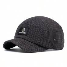 1pc Short Brim Small Plaid Baseball Cap, New Spring/Summer Outdoor Sun Protection Hat, Street Hip Hop Style Polyester Visor Cap - Cute Short Brim Plaid Ladies Baseball Cap - View 3