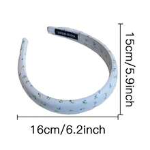 1 件可爱女士碎花发带头饰，适用于洗脸和发髻、发带、发箍头带 - 藍色 - 查看 4