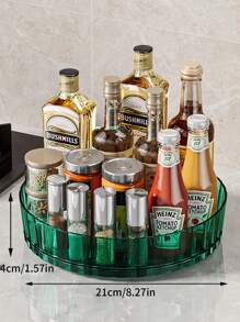 1pc Kitchen Rotating Rack, Revolving Spice & Condiment Organizer Shelf, Home Storage Spinning Tray