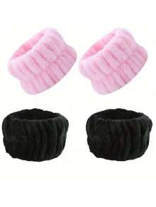 2pcs Facial Wrist Strap Towel, Absorbent Strap Wrist, Washband Face Wash Straps, Reusable Spa Headband Wrist, Microfiber Headband, Wristbands For Women, Facial Make-Up Hairbands Adjustable Elastic, For Yoga Sports Sweat Absorber Strap - Multicolor - View 8