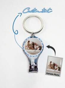 1pc Custom Silver Stainless Steel Bottle Opener Keychain, Custom Halloween Gift, Christmas Gift Keychain, Custom Metal Keychain, Customizable Picture Bottle Opener Keychain, Perfect Gift For Father, Boyfriend, Christmas Gift, Valentine's Day Gift