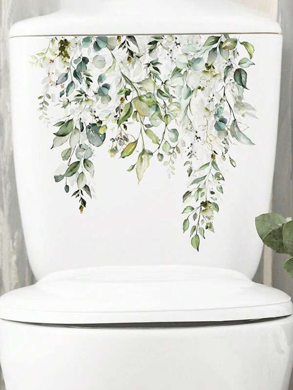 1 pezzo Adesivo decorativo a forma di pianta verde fresca per wc, decorazione per parete di camera da letto, carta da parati, adesivi per pareti, decorazioni per feste, decorazione per soggiorno, camera da letto, ufficio, articoli per decorazione della casa
