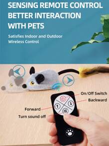 Juguetes interactivos para gatos, ratón falso en movimiento para perros con sensor automático, juguete de ratón para gatos con sonido realista y cola extendida, juguetes automáticos para gatos, juguete de ratón recargable con mando a distancia y sonido chillón