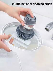 1件装刷锅神自动液体洗碗刷厨房家用洗碗刷懒人按压式锅具清洁刷 - 彩色 - 查看 6