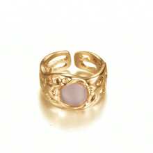 9pcs Asymmetrical Gemstone Crystal Agate Freeform Cats Eye Bloom Split Rings