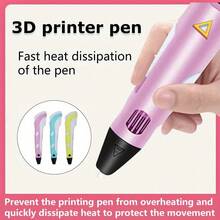 3D Brush Essential | For Students & Adults – Adjustable Thickness + USB Charging, Bonus Tricolor Filament Set . Unleash Creativity Freely! - Blue - View 7