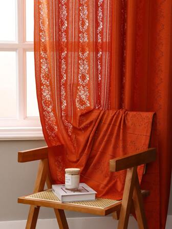 1 件简约奢华纯色镂空花卉蕾丝窗帘薄片，适用于隔断、窗户、门