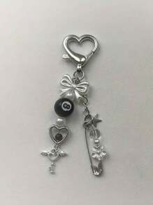 1 szt., Modny, ręcznie robiony brelok z żywicy z koralikami - styl punkowy, damski dodatek z klamrą w kształcie homara, zawieszka do torby samochodowej, szkolna gwiazda, uroczy gotycki Y2k