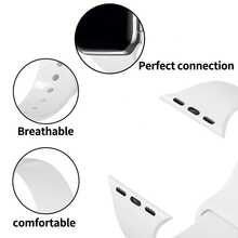 Bộ 3 dây đeo đồng hồ thể thao, tương thích với Apple Watch 38mm, 40mm, 41mm, 42mm, 44mm, 45mm, 46mm, 49mm, nhiều màu sắc, đa năng, dây đeo silicon mềm chống nước, tương thích với Apple Watch Series 10, 9 Ultra, 8, 7, 6, 5, 4, 3, 2, 1, SE, phù hợp cho cả nam và nữ, món quà lý tưởng cho học sinh trở lại trường. - cát đen/trắng/hồng - Xem 2