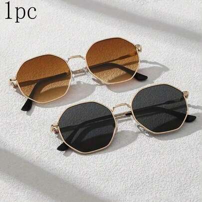 1 件时尚经典复古金属女士时尚眼镜，时尚男女通用超大时尚眼镜，适合夏季海滩度假、户外、旅行